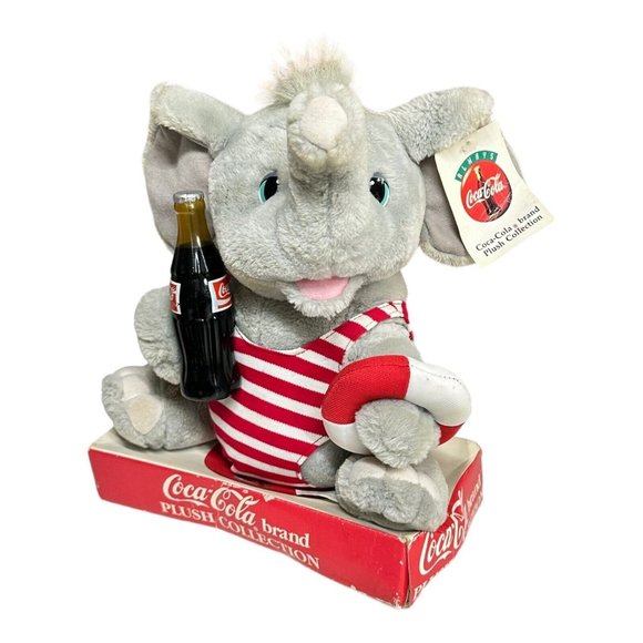 1993 Coca Cola Plush Collection Elephant Play by‎ Play Vintage NOS With Tags - Picture 1 of 11